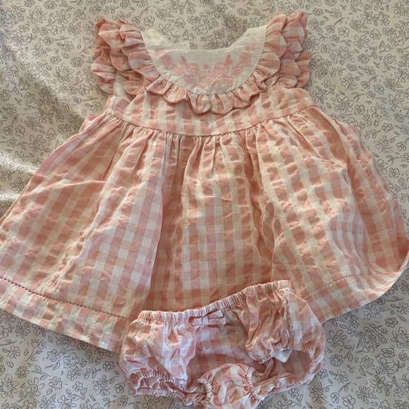 Tahari Other - Tahari Pink Checkered Dress and Diaper Cover Set